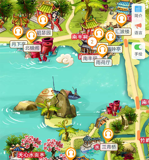 山東濟南大明湖景區(qū)手繪地圖、語音講解、電子導(dǎo)覽.png